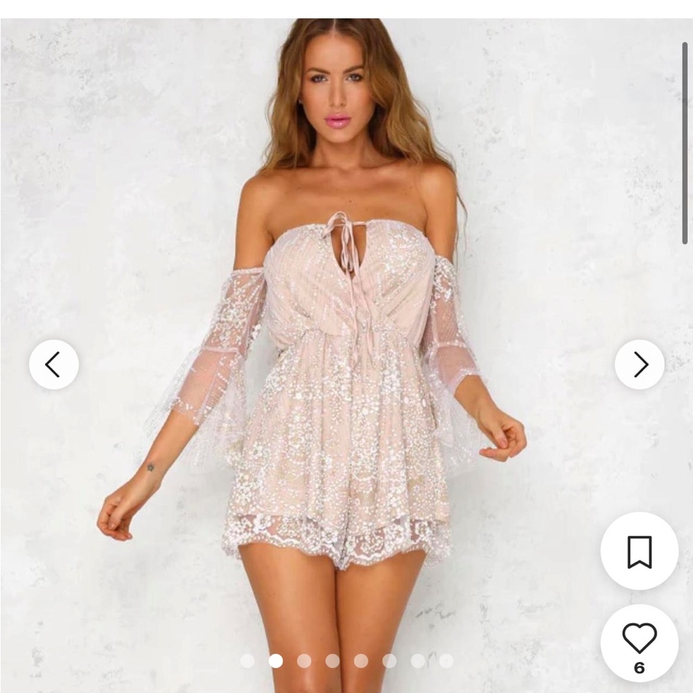 shimmer please romper bronze